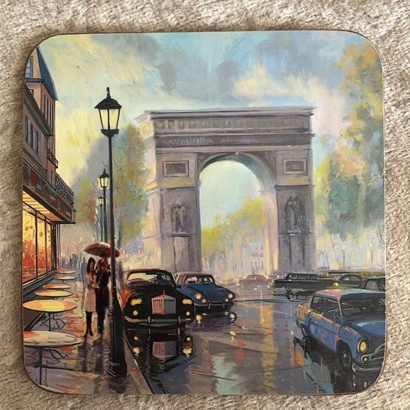 Set of 6 Paris Cork Coasters Eiffel Tower Coffee Table Decor Travel Romantic - Picture 9 of 16